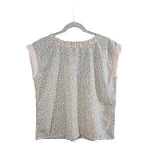 Mitsou Dolman Sleeve Satin Floral Blouse Feminine Spring Summer Work Women's L